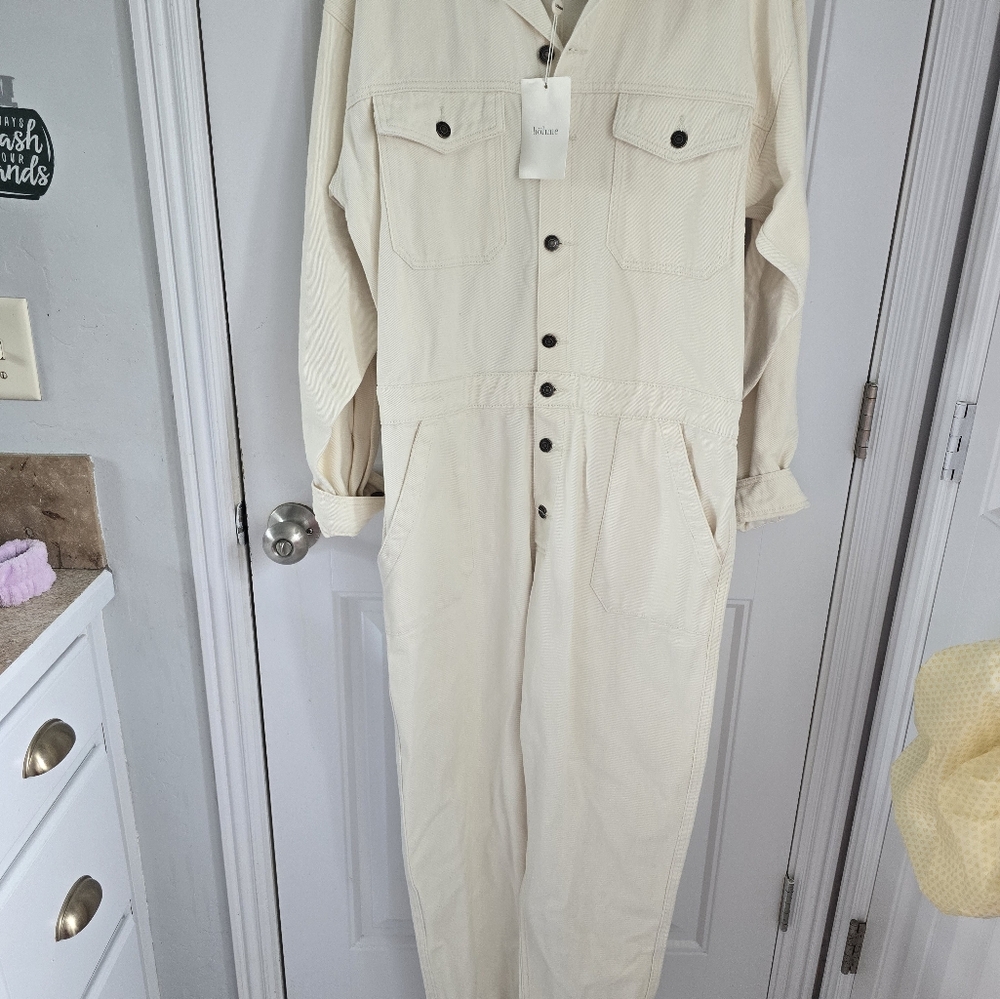 Böhme Cream Button-Up Jumpsuit